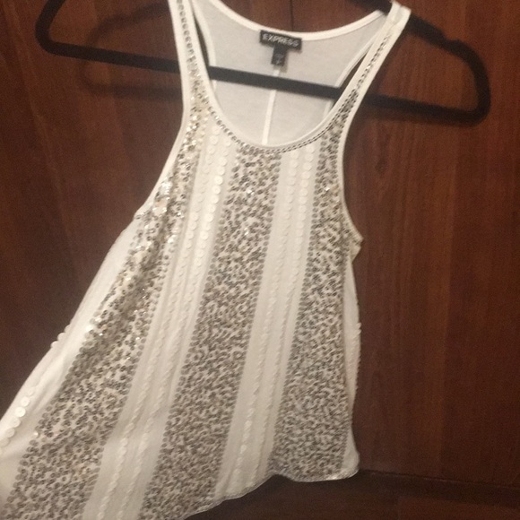 Sparkly White EXPRESS Tank top Size S, like new! - Picture 2 of 8